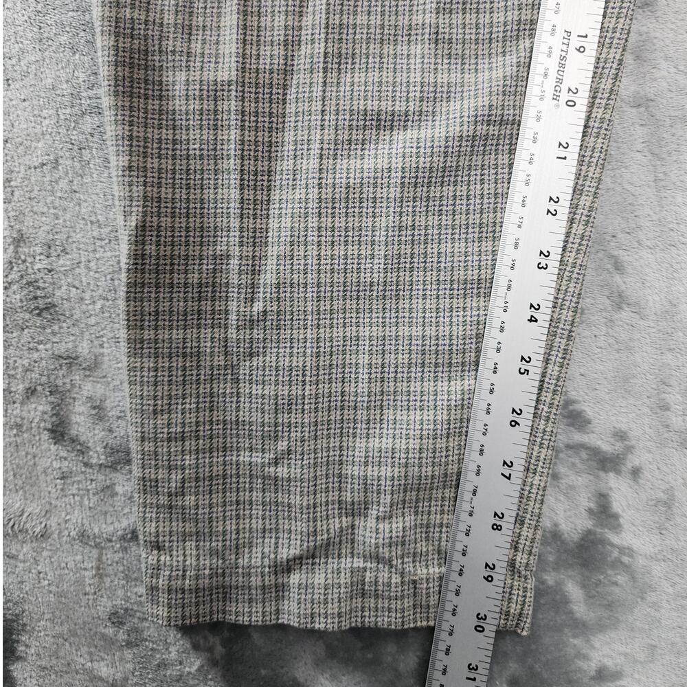 Vintage Lee Casuals Pants Womens 14* Gray Plaid High Rise Pleated Tapered Preppy - Picture 12 of 14